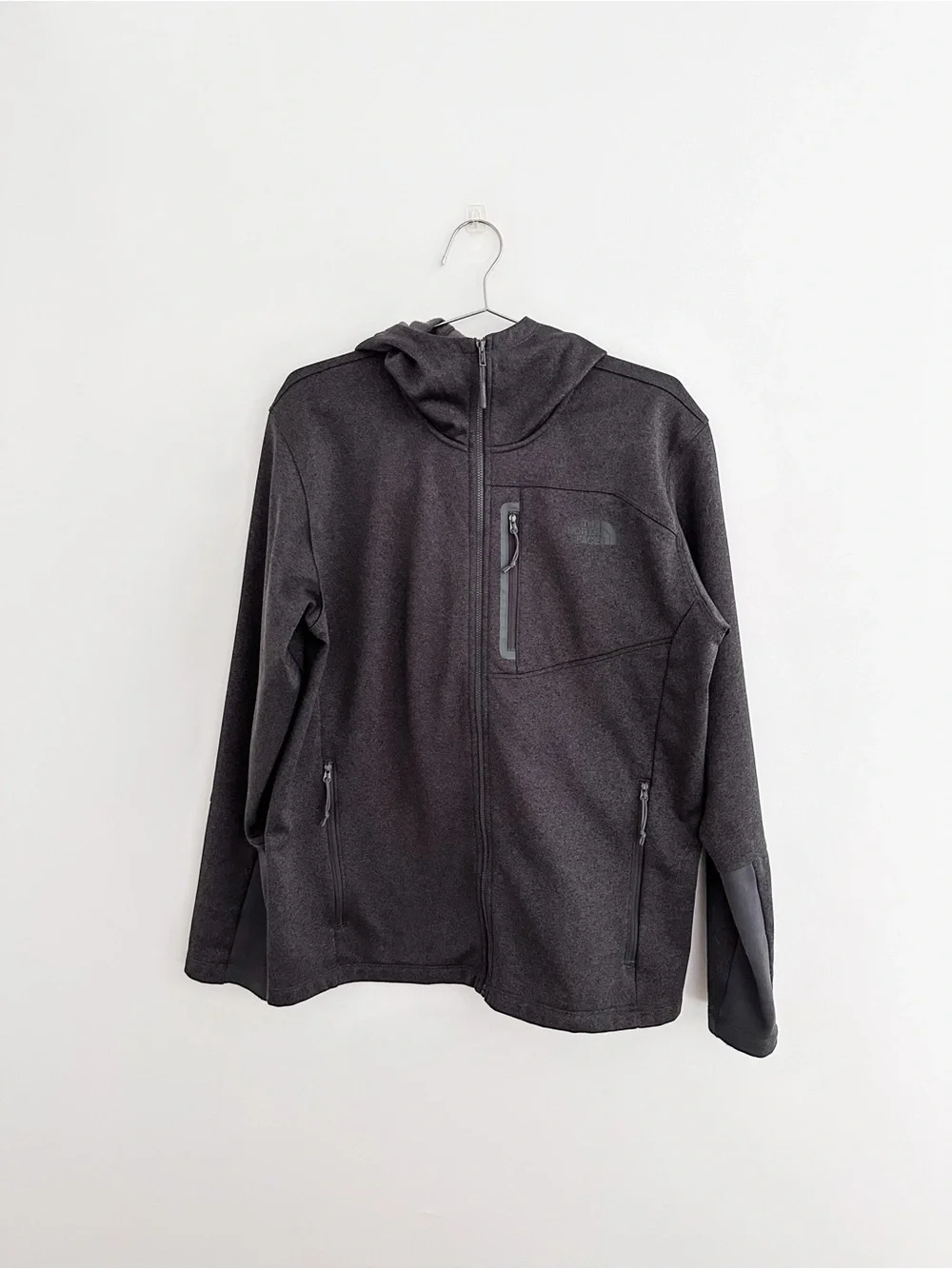 The North Face Canyonlands Full Zip Fleece Hoodie Dark Gray Heather Men's Large